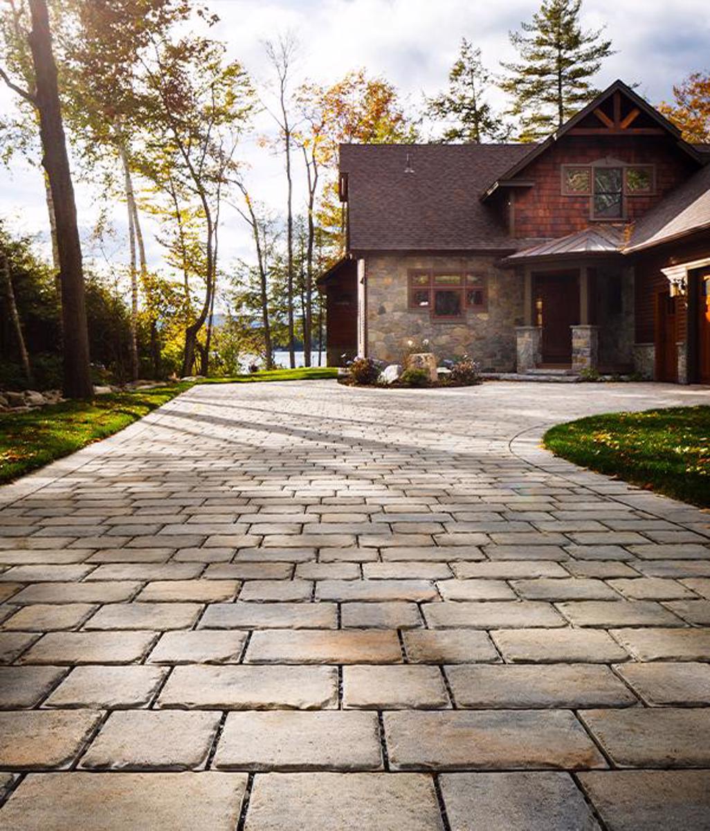 Techo bloc by style frontyard driveway permeable pavers grey 4